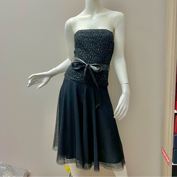 CACHE Black Belted Dress with Sequins Size S - Picture 1 of 7